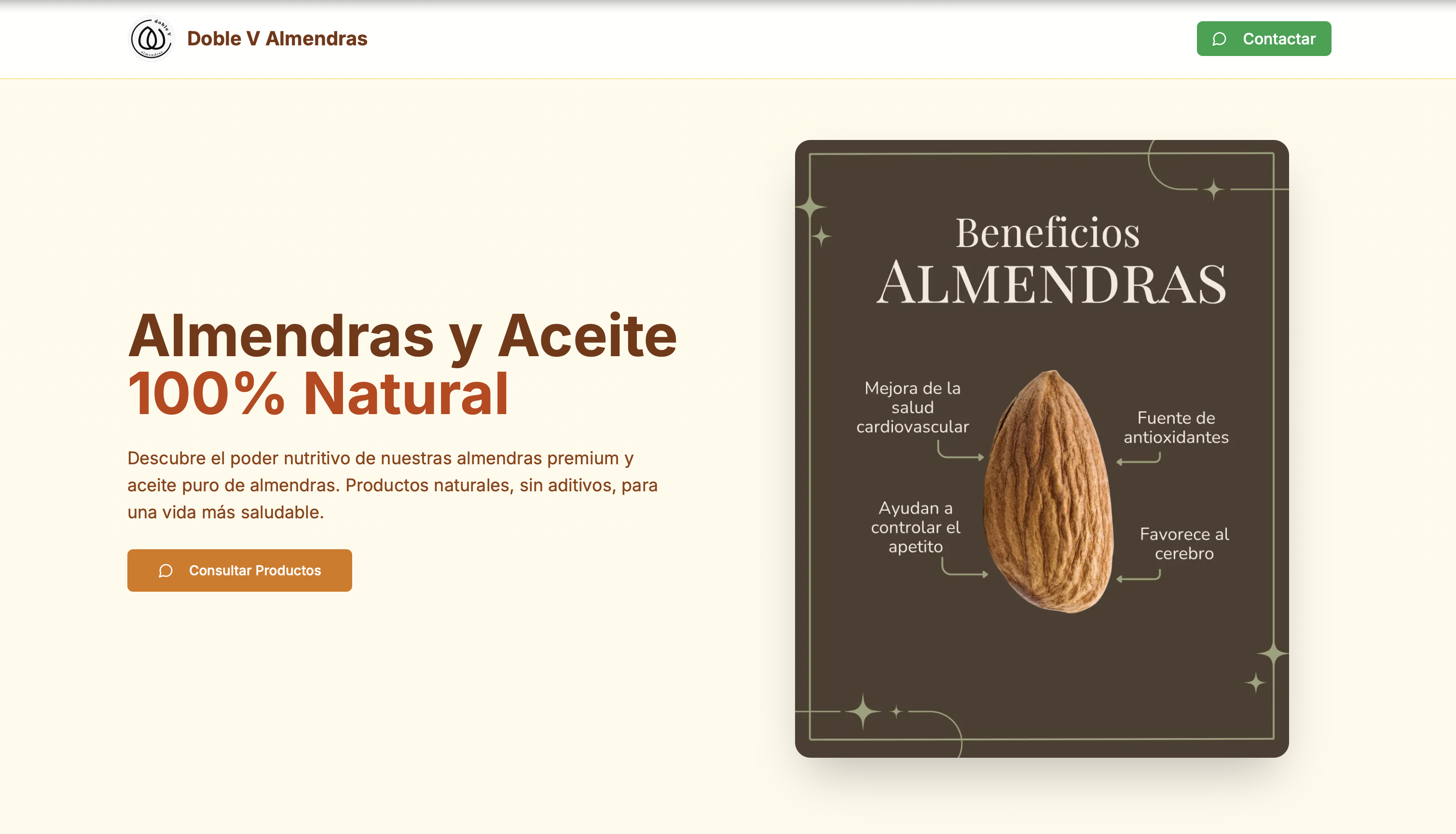 Doble V Almendras - Landing Page