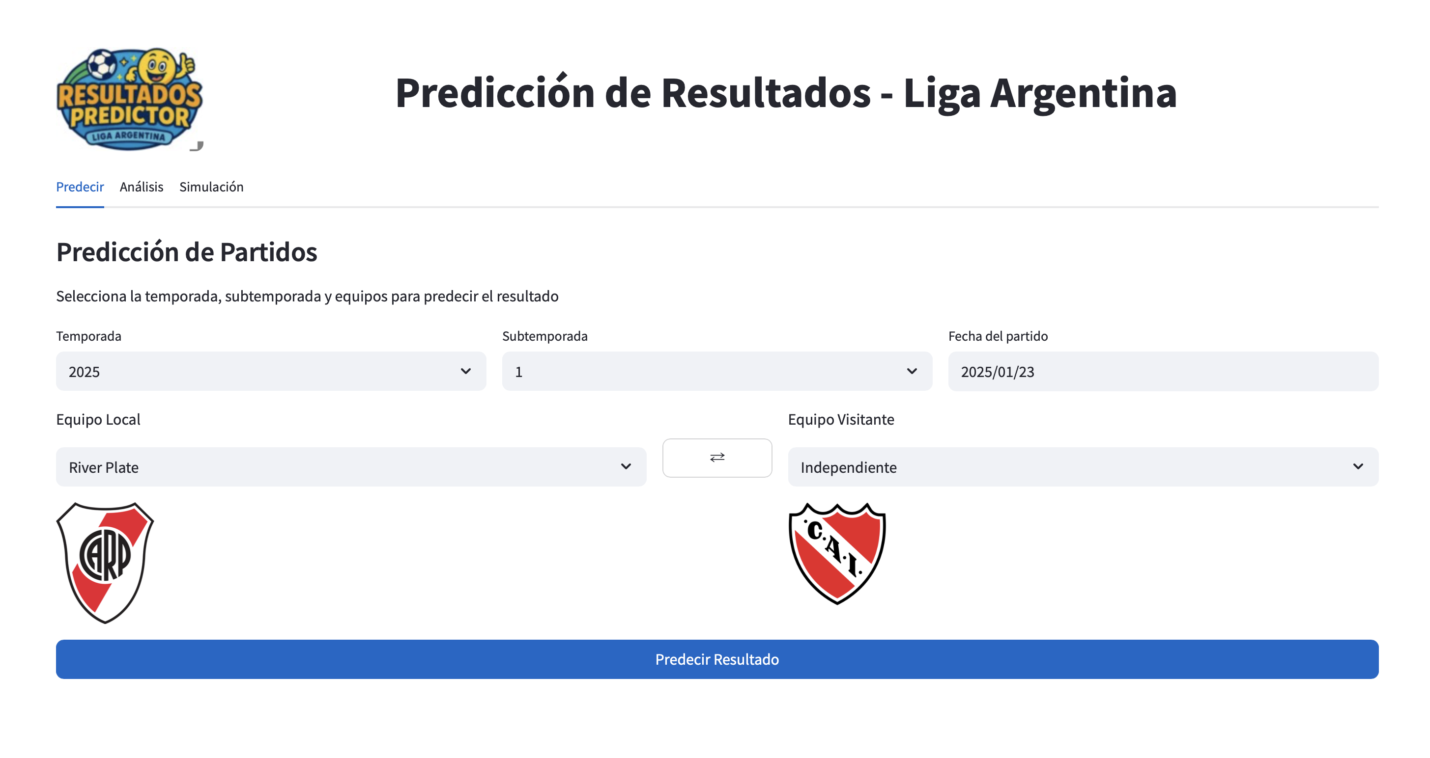 Match Predictor - Argentine League